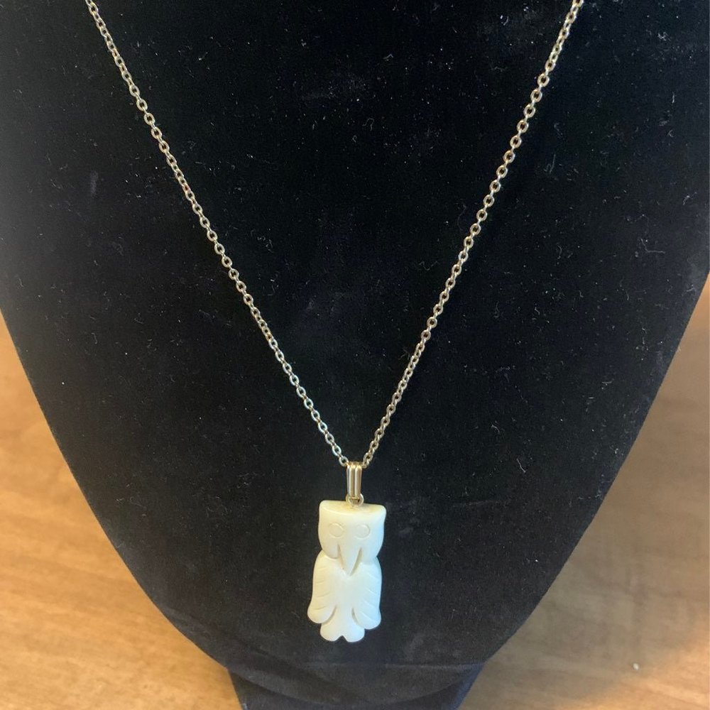 Handcarved Vintage Owl necklace
